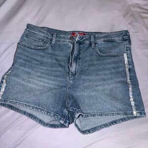 Guess Blue Jean Shorts with Silver Accents